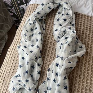 White & Blue Star Scarf
